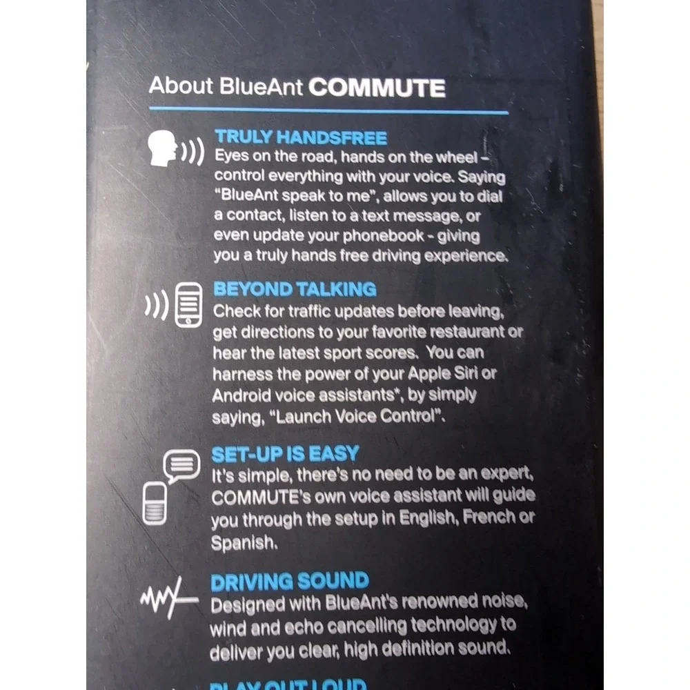 BlueAnt Commute‎ CMT-USEN Voice Activated Handsfree Car Kit, New